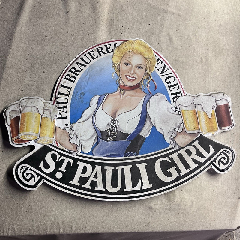 St. Pauli Girl Breweriana Beer Sign Plaque - St. Pauli Brauerei Muenchen