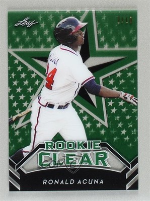 2018 Leaf Clear Rookies Green 2/10 Ronald Acuna Jr Ronald Acuna #RC-17 RC uk2