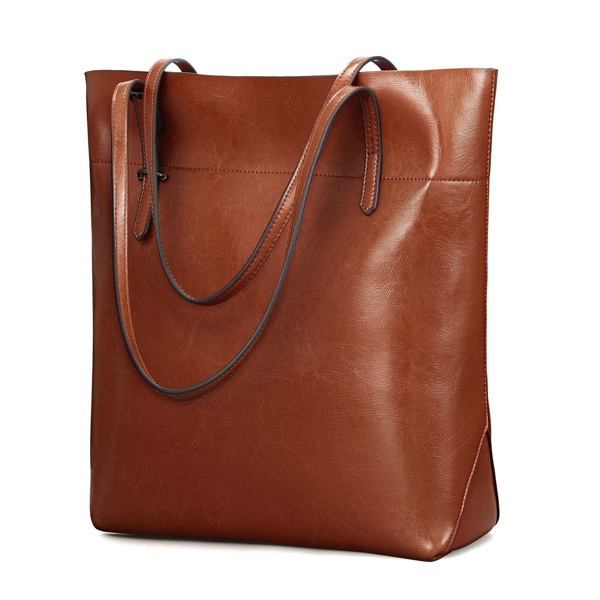 【新品未使用】anytee Vintage Leather Bag Kattee Vintage Genuine Leather Tote Shoulder Handbag for Woman