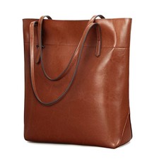 Kattee Vintage Genuine Leather Tote Shoulder Handbag for Woman with Adjustabl...