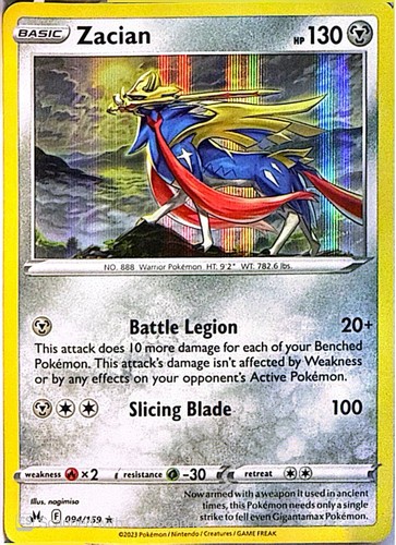 Zacian - Crown Zenith Holo 94/159 Metal Basic  LP-NM