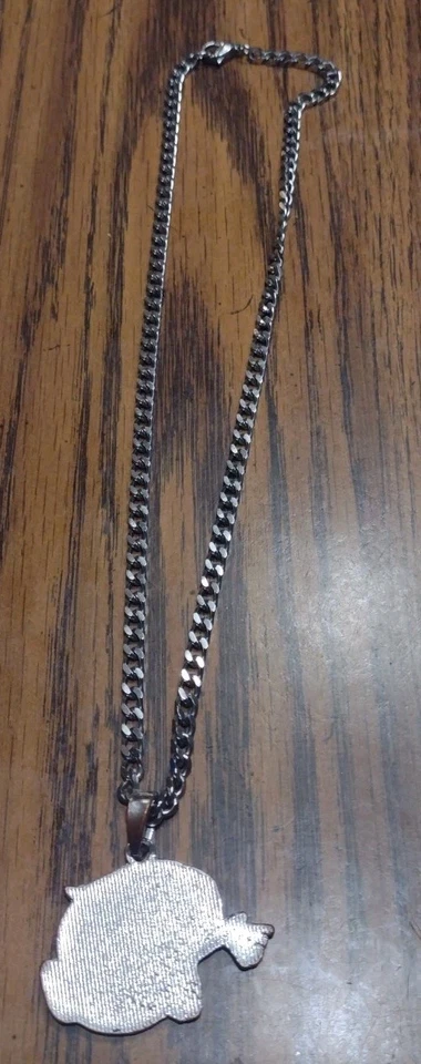 Ed Hardy Panther 头饰项链弯古巴链银色设计师 — 第 3/4 张图片