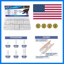 460PCS Non Insulated Butt Connectors Kit, Butt Splice Connectors, 24-8 Gauge ...