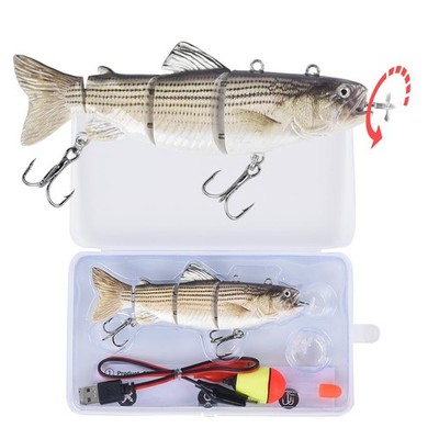 Robotic Swimming Fishing Lures 5.12'' USB Rechargeable LED Light Wobbler Multi...