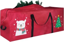 Large Christmas Tree Storage Bag Fits 10 Ft Artificial Trees Red Bear Print