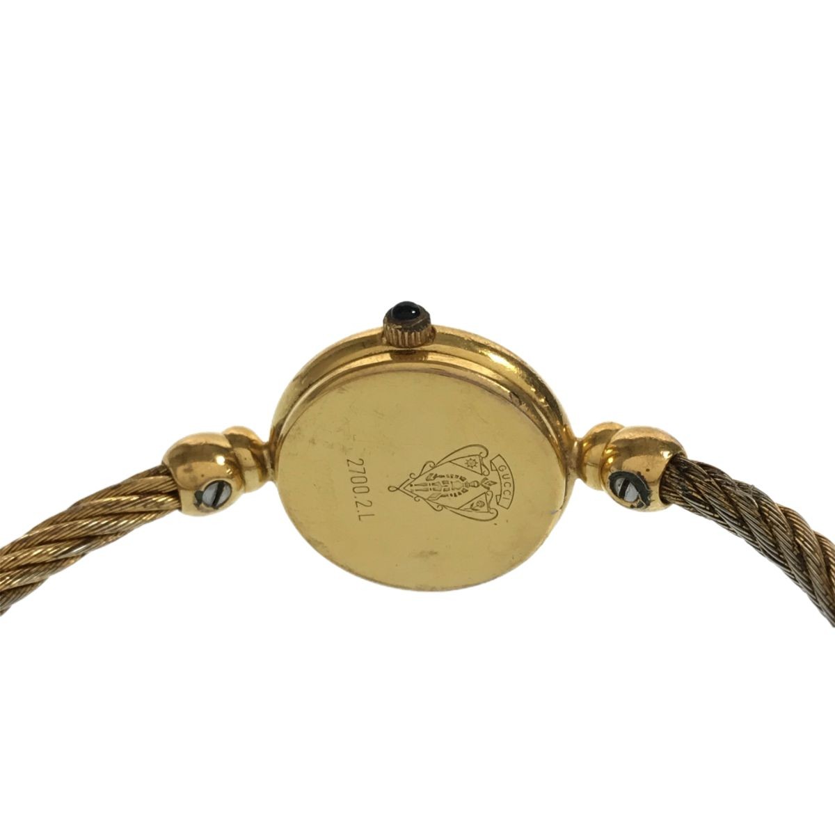 Gucci 2700.2.L Pearl Dial Gold Qz Women's Watch Working Very Good