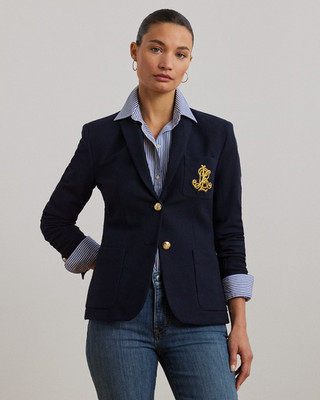 GOLDEN RLL Vintage Hand Embroidered Bullion Wire Blazer Crest, Royal Crest