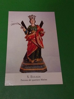 santino holycard S. Eulalia Patrona Del Quartiere Marina Cagliari