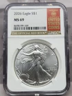 🔥2026 American Silver Eagle ASE 1oz SILVER EAGLE MS69 RED BOOK SLAB .99c GO !!