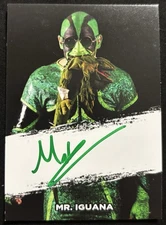 Mr Iguana auto card signed Green Paint La Yezka wwe aew aaa Triple a