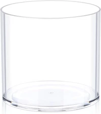 Flower Clear Plastic Vase Centerpiece for Home, Wedding 6x6x6, Transparent 