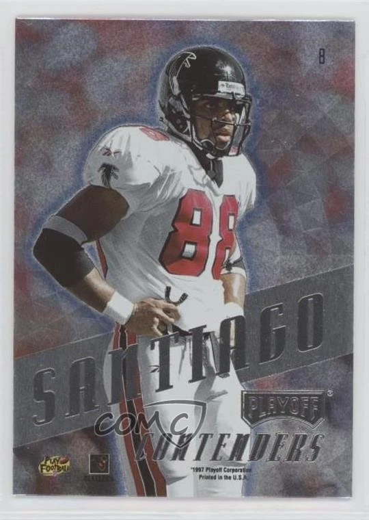 1997 Playoff Contenders OJ Santiago #8 Rookie RC - Image 2 of 2