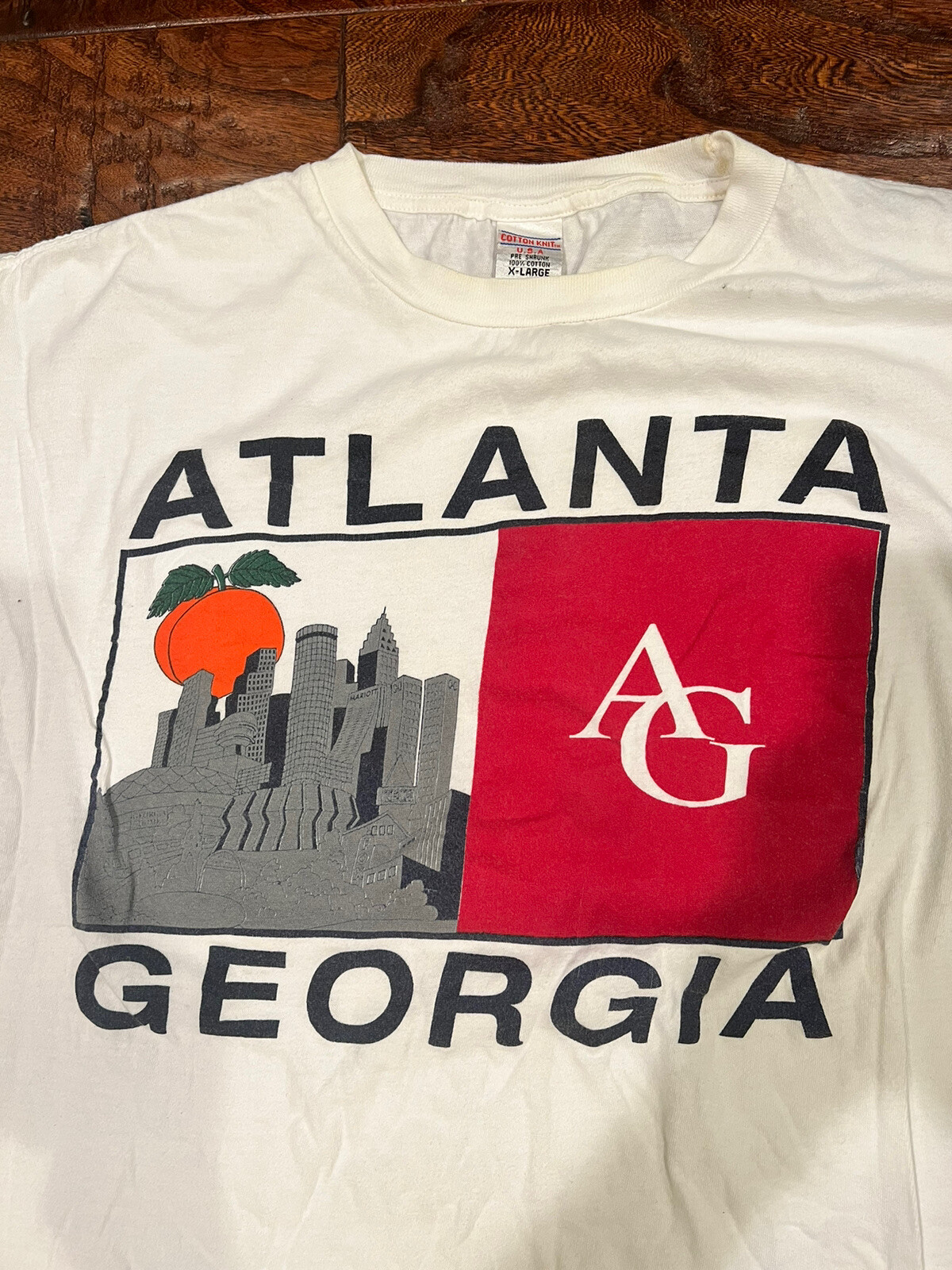 Vintage Atlanta Peach Screen Print Single Sti… Gem