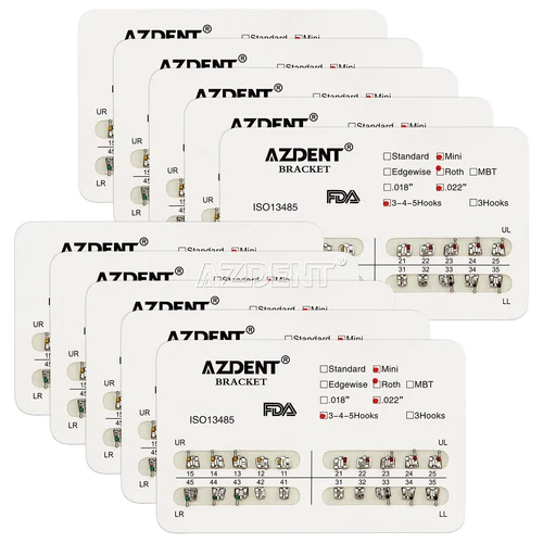 AZDENT 20Pzas Dental Ortodoncia Soportes de Frenos Mini Roth 022 345 Ganchos