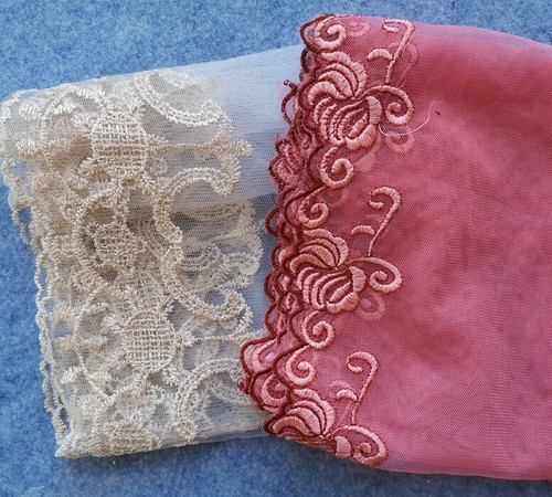 Lot10 Yard 4-5"Wide Tulle Lace/Embroidered Flower Red,Mint,Peach,Pink,Ivory h177 - Picture 3 of 5