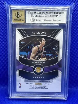 21-22 JERRY WEST SIGNED Illustrious Legends GOLD AUTO 10 BGS 8.5