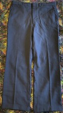 Vintage Sears Classic Collection Navy Blue 70s poly slacks pants 35x28.5