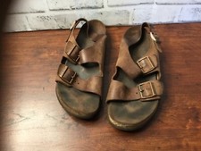 Birkenstock Milano Men's Size 9 US Brown Oiled Leather Sandals