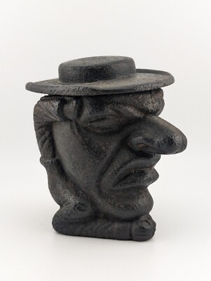 Vintage Cast Iron Big Nose Man Contortionist Tobacco Jar Grotesque Man ...