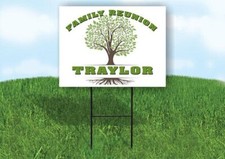 TRAYLOR FAMILY REUNION GR TREE 18 in x24 in Yard Sign Road Sign with Stand