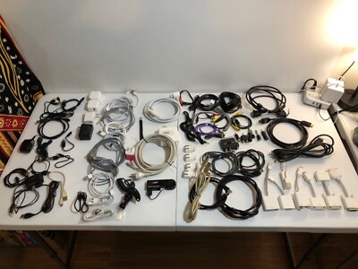 Mac Air&Pro adaptors, iPhone chargers (new iPhones), misc video/audio/comp cable