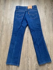 Vintage 70s 80s Levis Denim Dark Wash Orange Tab Tag Jeans Pants Hippy 517 USA
