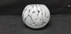 ART GLASS WHITE MARBLED ROSE BOWL VOTIVE CANDLER HOLDER 3 1/8"