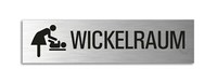 Schild Wickelraum 160X40 Mm Aluminium GebüRstet Edelstahloptik Selbstklebend