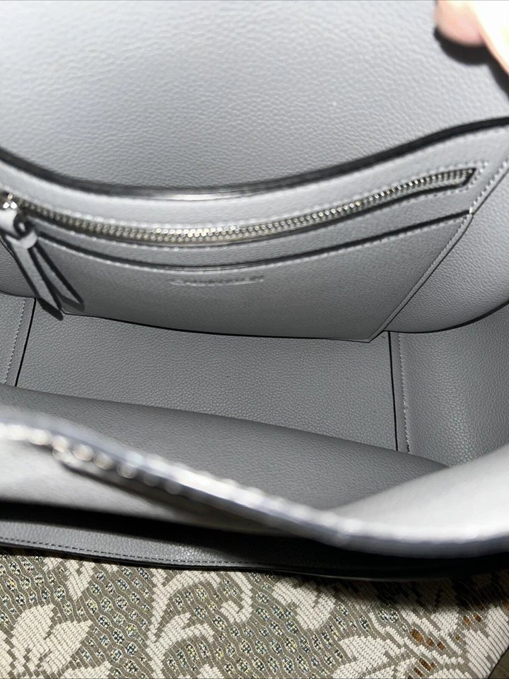 Calvin Klein Purse/tote Gray Pebbled Leather Double Straps - Image 4 of 4