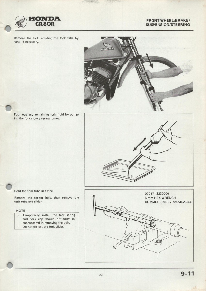 PDF Honda CR80R Elsinore (1980) Digital Service Repair Shop Manual
