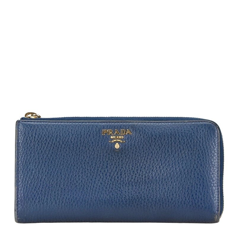 PRADA|LONG WALLETS (1ML506 069 F03KJ) PRADA Long Wallet Navy Saffiano 1ML506 Logo L-shaped Zipper