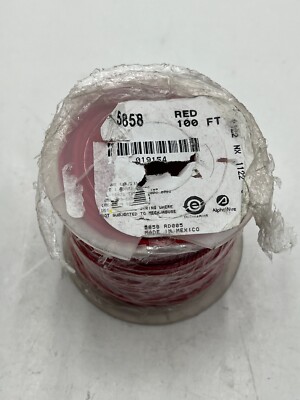GENUINE OEM Alpha Wire 5858 RD005 Hook-Up Wire 16 AWG  RED 100FT/Spool
