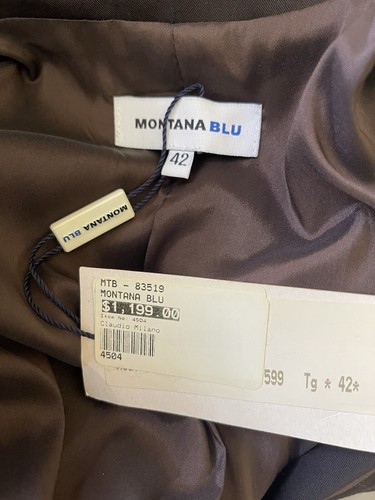 Montana Blu Italy Women's Blazer Brown Jacket Size 42 Small Retail $1199 - Picture 8 of 8