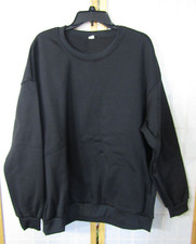 NIB Black Soft Pocketed Polyester Women's Fleece Sweatshirt Size L