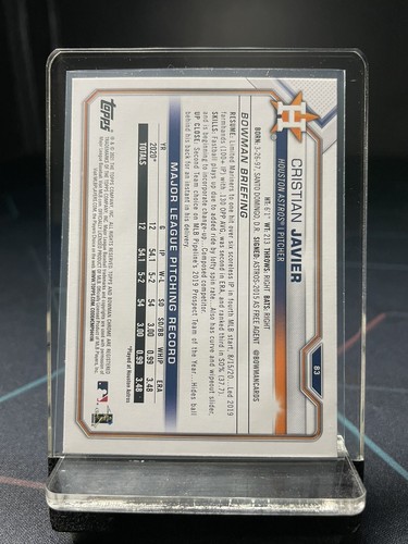 2021 Bowman Cristian Javier RC Rookie Houston Astros #83 NM-MINT - Picture 2 of 2