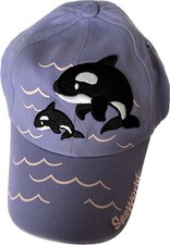 Youth SeaWorld Embroidered Girls Purple Shamu Orca Baseball Cap Adjustable Strap