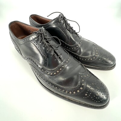 ALLEN EDMONDS Men's McAllister Black Leather Wing Tip Lace Oxford