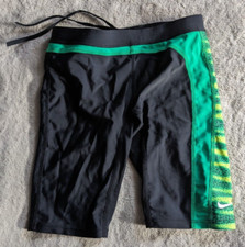NIKE Swim Shorts Jammers Boys 26 Swimsuit Black Green Yellow
