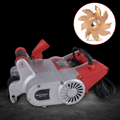 Electric Wall Chaser Slotting Machine Groove Cutting Concrete Cutter 1600W 110V