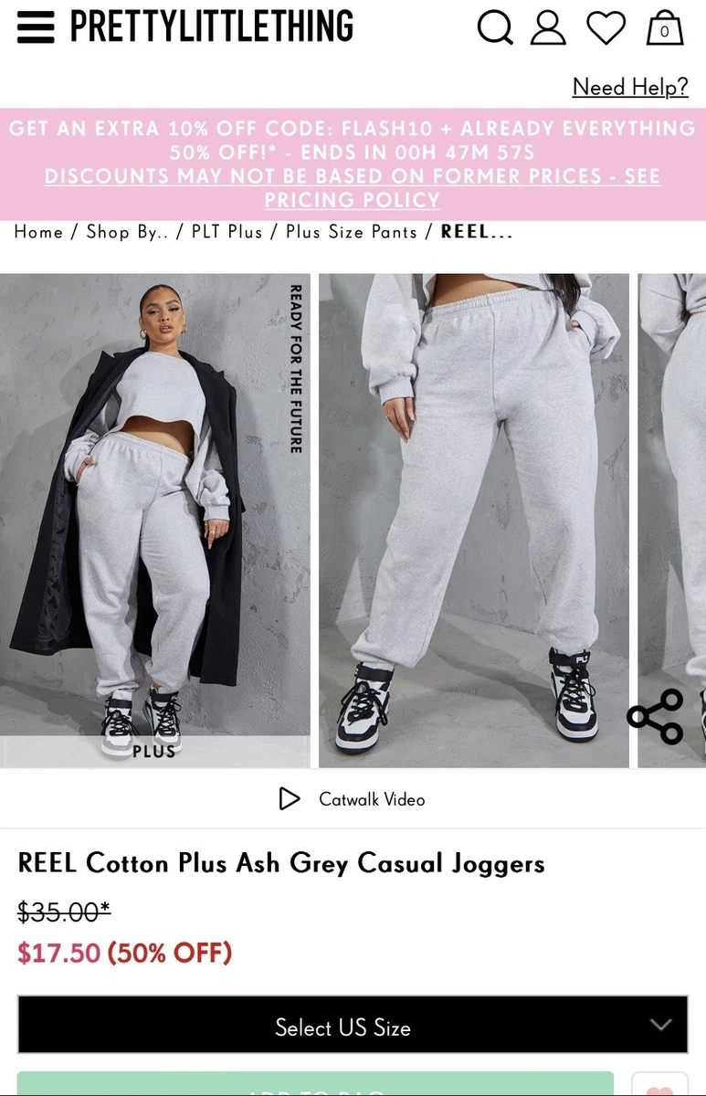 pretty little thing grey joggers eBay