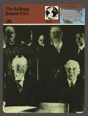 The Kellogg Briand Pact Story of America World Affairs  History Card
