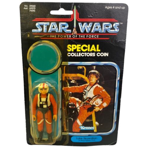 Vintage Star Wars Power of the Force Luke Skywalker Fighter Pilot 1984 No Coin - Picture 1 of 6