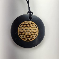 Shungite Pendant Flower of Life  Paint  - Various Shapes