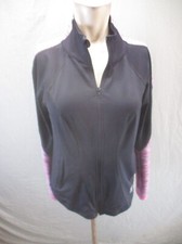 FILA Size M Womens Black Full Zip Stand Collar Pocket Training Track Jacket 334