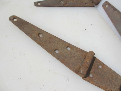 Vintage Iron Gate Strap Hinges Brackets Mounts Hardware Hinge Straps 6"L - 第 4/8 張圖片