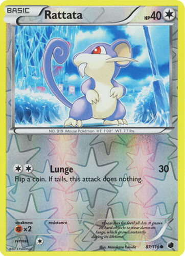 Pokemon - Rattata - 87/116 - Common - Reverse Holo - Plasma Freeze - NM