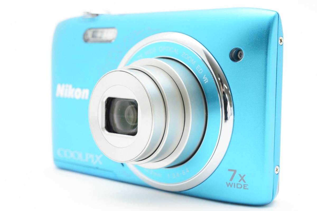 MINT ] Nikon COOLPIX S3500 light Blue 20.1MP Digital Camera From