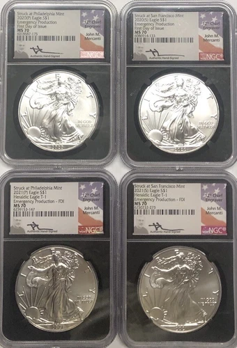 2020-2021 P & S COVID EMERGENCY ISSUE SILVER EAGLE NGC MS70 FDOI💥FLAWLESS💥