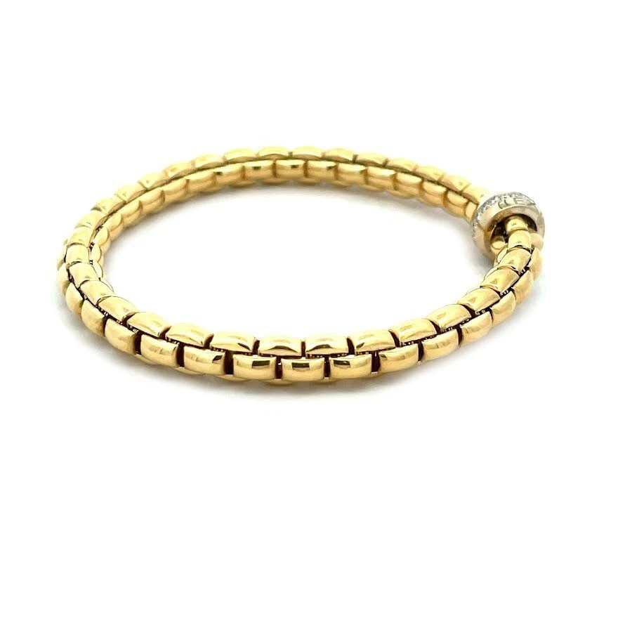Brazalete Fope Solo Diamante Oro Amarillo 18k Motivo Rondel Flex It Foto 4 de 4