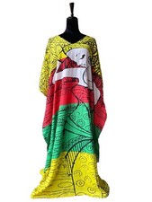 Gypsie Blue Kaftan Dress Cover Boho Gown Beach Women African One Size